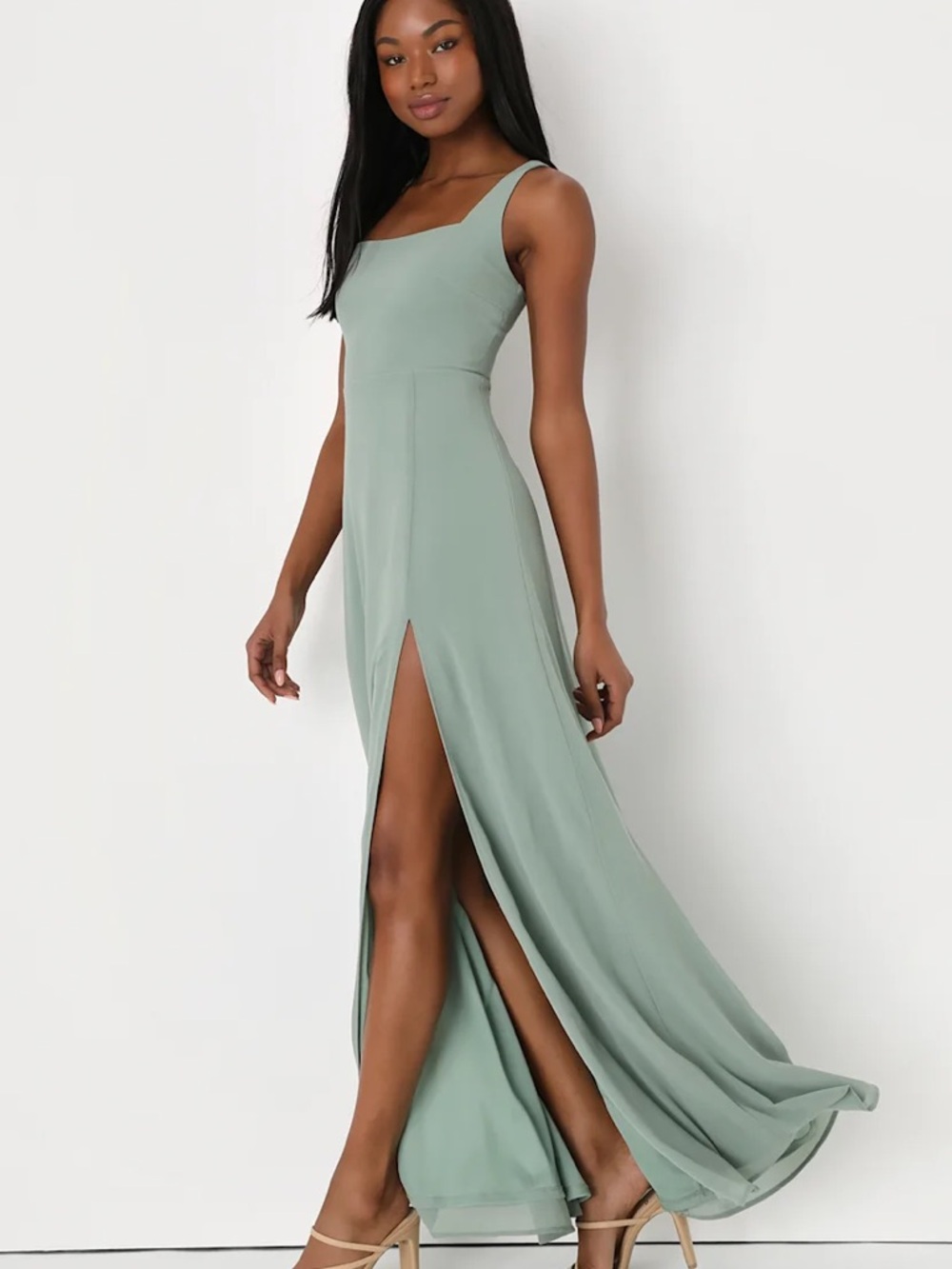 Lulus Sleeveless Women's Formal Dress (Sage Green) - Picture 3 of 6